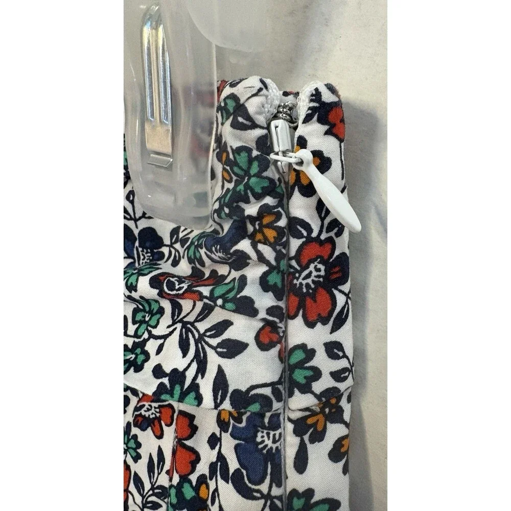 J.Crew Womens Shorts 4 White Flower Vacation Tie Waist Preppy Boho Pleated Retro